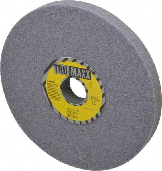 Tru-Maxx - 8" Diam x 1-1/4" Hole x 3/4" Thick, I Hardness, 46 Grit Surface Grinding Wheel - Aluminum Oxide, Type 1, Coarse Grade, 3,105 Max RPM, Vitrified Bond, No Recess - Exact Industrial Supply