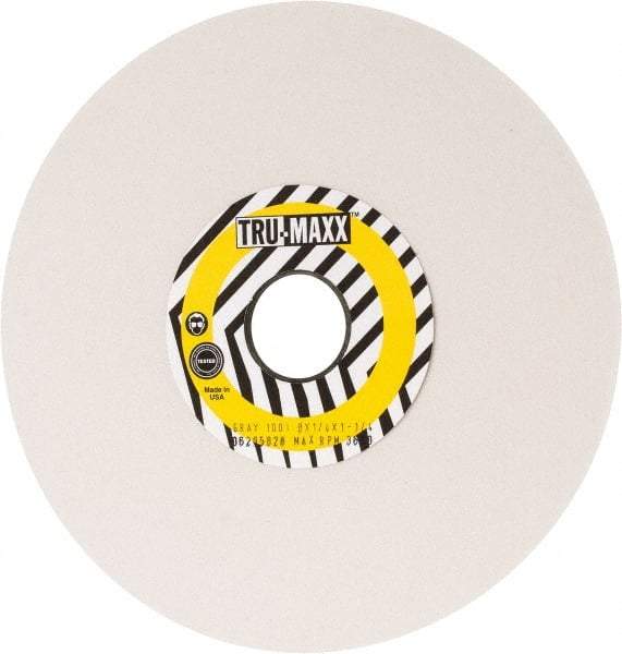 Tru-Maxx - 8" Diam x 1-1/4" Hole x 1/4" Thick, I Hardness, 100 Grit Surface Grinding Wheel - Aluminum Oxide, Type 1, Fine Grade, 3,600 Max RPM, Vitrified Bond, No Recess - Exact Industrial Supply