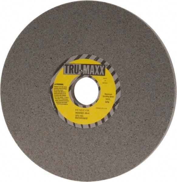 Tru-Maxx - 8" Diam x 1-1/4" Hole x 1/2" Thick, H Hardness, 80 Grit Surface Grinding Wheel - Aluminum Oxide, Type 1, Medium Grade, 3,600 Max RPM, Vitrified Bond, No Recess - Exact Industrial Supply