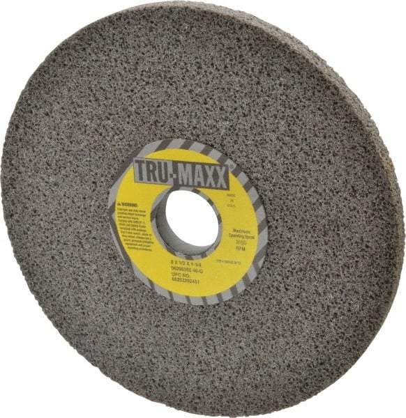 Tru-Maxx - 8" Diam x 1-1/4" Hole x 1/2" Thick, G Hardness, 46 Grit Surface Grinding Wheel - Aluminum Oxide, Type 1, Coarse Grade, 3,105 Max RPM, Vitrified Bond, No Recess - Exact Industrial Supply