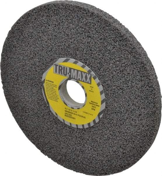 Tru-Maxx - 8" Diam x 1-1/4" Hole x 1/2" Thick, H Hardness, 46 Grit Surface Grinding Wheel - Aluminum Oxide, Type 1, Coarse Grade, 3,600 Max RPM, Vitrified Bond, No Recess - Exact Industrial Supply