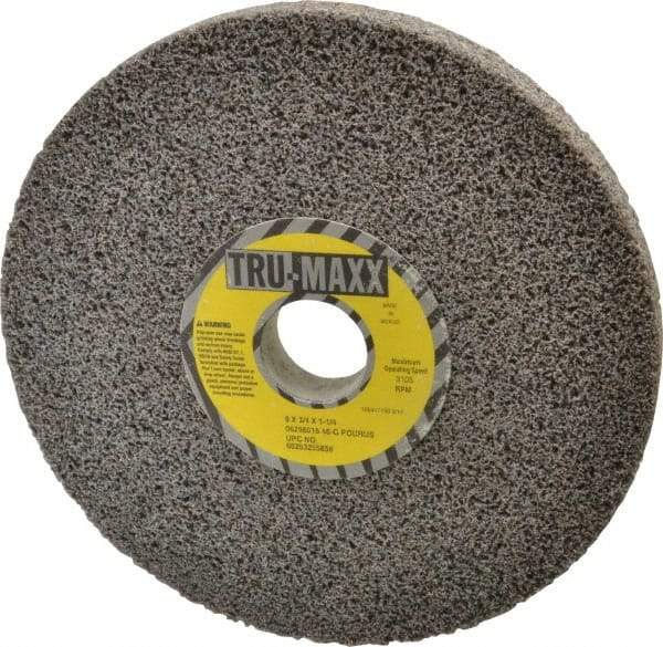 Tru-Maxx - 8" Diam x 1-1/4" Hole x 3/4" Thick, G Hardness, 46 Grit Surface Grinding Wheel - Aluminum Oxide, Type 1, Coarse Grade, 3,105 Max RPM, Vitrified Bond, No Recess - Exact Industrial Supply