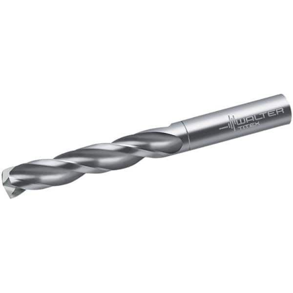 Screw Machine Length Drill Bit: 0.7087″ Dia, 150 °, Solid Carbide Bright/Uncoated, Right Hand Cut, Spiral Flute, Straight-Cylindrical Shank, Series A1166