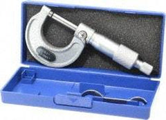 Value Collection - 0 to 1" Range, 0.0001" Graduation, Mechanical Outside Micrometer - Ratchet Stop Thimble, Accurate to 0.0001" - Exact Industrial Supply