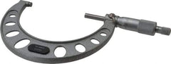 Value Collection - 75 to 100mm Range, 0.01mm Graduation, Mechanical Outside Micrometer - Ratchet Stop Thimble, Accurate to 0.005mm - Exact Industrial Supply