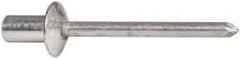 RivetKing - Size 62 Dome Head Aluminum Closed End Sealing Blind Rivet - Aluminum Mandrel, 0.02" to 1/8" Grip, 3/8" Head Diam, 0.192" to 0.196" Hole Diam, 0.406" Length Under Head, 3/16" Body Diam - Exact Industrial Supply
