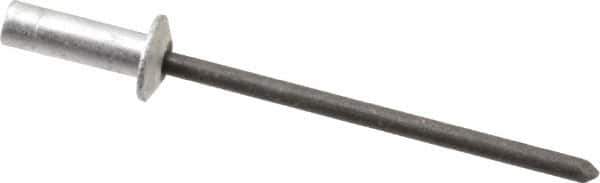 RivetKing - Size 43 Dome Head Aluminum Closed End Sealing Blind Rivet - Steel Mandrel, 0.126" to 0.187" Grip, 1/4" Head Diam, 0.129" to 0.133" Hole Diam, 0.422" Length Under Head, 1/8" Body Diam - Exact Industrial Supply