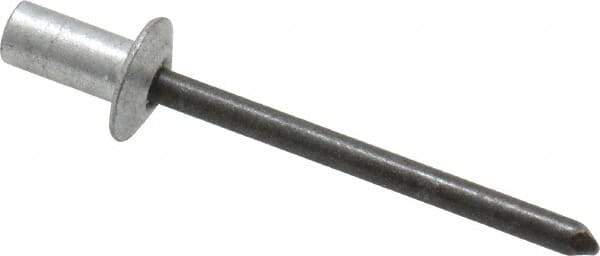RivetKing - Size 62 Dome Head Aluminum Closed End Sealing Blind Rivet - Steel Mandrel, 0.02" to 1/8" Grip, 3/8" Head Diam, 0.192" to 0.196" Hole Diam, 0.406" Length Under Head, 3/16" Body Diam - Exact Industrial Supply