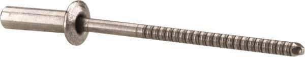 RivetKing - Size 44 Dome Head Stainless Steel Closed End Sealing Blind Rivet - Stainless Steel Mandrel, 0.188" to 1/4" Grip, 1/4" Head Diam, 0.129" to 0.133" Hole Diam, 0.485" Length Under Head, 1/8" Body Diam - Exact Industrial Supply