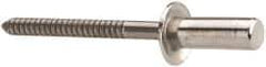 RivetKing - Size 64 Dome Head Stainless Steel Closed End Sealing Blind Rivet - Stainless Steel Mandrel, 0.188" to 1/4" Grip, 3/8" Head Diam, 0.192" to 0.196" Hole Diam, 0.531" Length Under Head, 3/16" Body Diam - Exact Industrial Supply