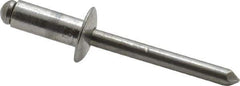 RivetKing - Size 86 Dome Head Aluminum Open End Blind Rivet - Aluminum Mandrel, 0.251" to 3/8" Grip, 1/2" Head Diam, 0.257" to 0.261" Hole Diam, 5/8" Length Under Head, 1/4" Body Diam - Exact Industrial Supply