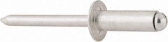 RivetKing - Size 88 Dome Head Aluminum Open End Blind Rivet - Aluminum Mandrel, 0.376" to 1/2" Grip, 1/2" Head Diam, 0.257" to 0.261" Hole Diam, 3/4" Length Under Head, 1/4" Body Diam - Exact Industrial Supply