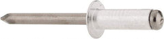RivetKing - Size 88 Dome Head Aluminum Open End Blind Rivet - Steel Mandrel, 0.376" to 1/2" Grip, 1/2" Head Diam, 0.257" to 0.261" Hole Diam, 3/4" Length Under Head, 1/4" Body Diam - Exact Industrial Supply