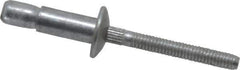 RivetKing - Size 86 Dome Head Aluminum Structural with Locking Stem Blind Rivet - Aluminum Mandrel, 0.08" to 3/8" Grip, 0.525" Head Diam, 0.261" to 0.272" Hole Diam, 0.56" Length Under Head, 1/4" Body Diam - Exact Industrial Supply