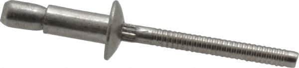 RivetKing - Size 64 Dome Head Stainless Steel Structural with Locking Stem Blind Rivet - Stainless Steel Mandrel, 0.062" to 0.27" Grip, 0.385" Head Diam, 0.194" to 0.204" Hole Diam, 0.415" Length Under Head, 3/16" Body Diam - Exact Industrial Supply