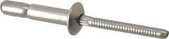 RivetKing - Size 67 Dome Head Stainless Steel Structural with Locking Stem Blind Rivet - Stainless Steel Mandrel, 0.214" to 0.437" Grip, 0.385" Head Diam, 0.194" to 0.204" Hole Diam, 0.572" Length Under Head, 3/16" Body Diam - Exact Industrial Supply