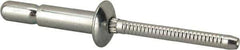 RivetKing - Size 67 Dome Head Steel Structural with Locking Stem Blind Rivet - Steel Mandrel, 0.214" to 0.437" Grip, 0.385" Head Diam, 0.194" to 0.204" Hole Diam, 0.572" Length Under Head, 3/16" Body Diam - Exact Industrial Supply