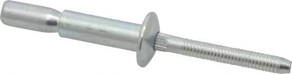 RivetKing - Size 810 Dome Head Steel Structural with Locking Stem Blind Rivet - Steel Mandrel, 0.35" to 5/8" Grip, 0.525" Head Diam, 0.261" to 0.276" Hole Diam, 0.81" Length Under Head, 1/4" Body Diam - Exact Industrial Supply