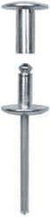 RivetKing - Size 8-62 Dome Head Steel Flush on Both Sides Blind Rivet - Steel Mandrel, 3-5/8" to 3-7/8" Grip, 5/8" Head Diam, 0.255" Min Hole Diam, 3.57" Length Under Head, 1/4" Body Diam - Exact Industrial Supply