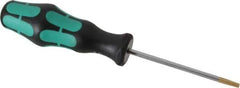 Wera - T15 Torx Driver - 3-5/32" Blade Length, 7" OAL, Ergonomic Handle - Exact Industrial Supply