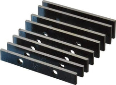 Value Collection - 8 Piece, 3-1/2 Inch Long x 5/32 Inch Thick, Steel Thin Parallel Set - 1/2 to 7/8 Inch High, 55-60 RC Hardness - Exact Industrial Supply