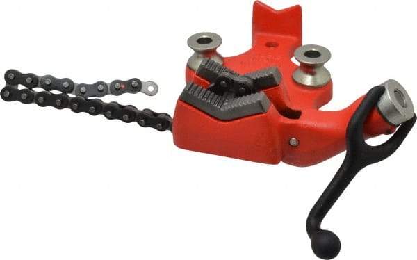 Ridgid - 1/8 to 4" Pipe Capacity, Manual Chain Vise - Bolt Down, Cast Iron, Model Number BC410 - Exact Industrial Supply