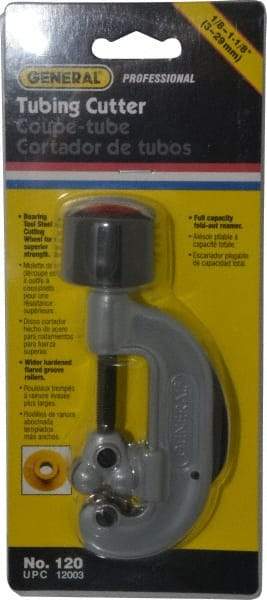 General - 1/8" to 1-1/8" Pipe Capacity, Tube Cutter - Cuts Copper - Exact Industrial Supply