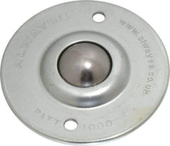 SKF - Round, Carbon Steel Ball Transfer - 14.2mm Mount Height, 120 Lb. Capacity - Exact Industrial Supply