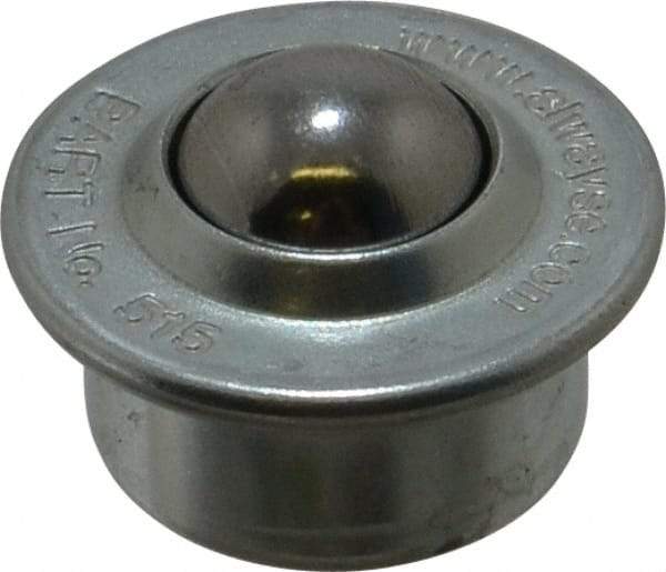 SKF - Round, Carbon Steel Ball Transfer - 9.5mm Mount Height, 100 Lb. Capacity - Exact Industrial Supply