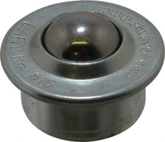 SKF - Round, Carbon Steel Ball Transfer - 9.5mm Mount Height, 100 Lb. Capacity - Exact Industrial Supply