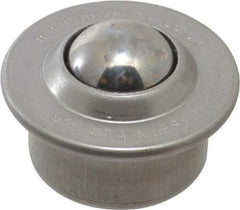 SKF - Round, Stainless Steel Ball Transfer - 9.5mm Mount Height, 77 Lb. Capacity - Exact Industrial Supply