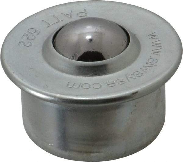 SKF - Round, Carbon Steel Ball Transfer - 9.8mm Mount Height, 265 Lb. Capacity - Exact Industrial Supply