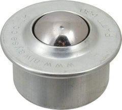 SKF - Round, Carbon Steel Ball Transfer - 13.8mm Mount Height, 506 Lb. Capacity - Exact Industrial Supply