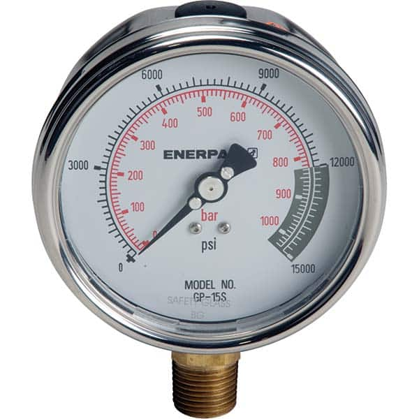 Enerpac - Hydraulic Pressure Gages & Adapters Type: Dry Gauge Pressure Rating: 15000 - Exact Industrial Supply