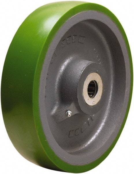 Hamilton - 10 Inch Diameter x 2-1/2 Inch Wide, Polyurethane on Cast Iron Caster Wheel - 2,500 Lb. Capacity, 3-1/4 Inch Hub Length, 1-1/4 Inch Axle Diameter, Tapered Roller Bearing - Exact Industrial Supply