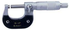 Value Collection - 50 to 75mm Range, 0.01mm Graduation, Mechanical Outside Micrometer - Ratchet Stop Thimble - Exact Industrial Supply