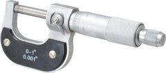 Value Collection - 0 to 1" Range, 0.001" Graduation, Mechanical Outside Micrometer - Ratchet Stop Thimble - Exact Industrial Supply