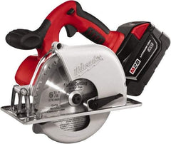 Milwaukee Tool - 28 Volt, 6-7/8" Blade, Cordless Circular Saw - 3,200 RPM, 2 Lithium-Ion Batteries Included - Exact Industrial Supply