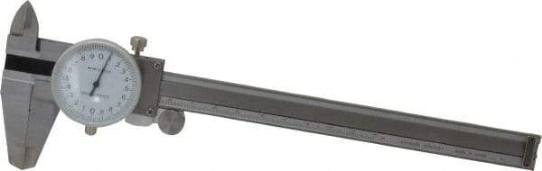 Value Collection - 0mm to 150mm Range, 0.02 mm Graduation, 2mm per Revolution, Dial Caliper - White Face, 1.57" Jaw Length - Exact Industrial Supply