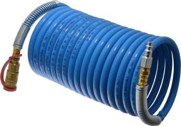 3M - 25 Ft. Long, High Pressure Coiled SAR Supply Hose - 3/8 Inch Inside Diameter, Compatible with 3M High Pressure Compressed Air System - Exact Industrial Supply