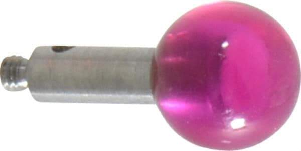 SPI - 8 mm Ball Diameter, M2 Thread, Ruby Point Ball Tip CMM Stylus - 12 mm Overall Length - Exact Industrial Supply