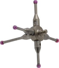 SPI - 2 mm Ball Diameter, M2 Thread, Ruby Point Ball Tip CMM Stylus - 20 mm Overall Length - Exact Industrial Supply