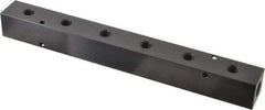 Made in USA - 1/4" Inlet, 1/8" Outlet Manifold - 9-1/4" Long x 1" Wide x 1" High, 0.17" Mount Hole, 2 Inlet Ports, 6 Outlet Ports - Exact Industrial Supply