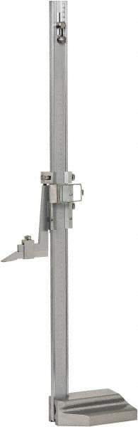 Value Collection - 0 to 24 Inch Measurement, 0.001 Inch Graduation, Vernier Height Gage - Satin Chrome Finish, Steel, 7 Inch Long x 4.7 Inch Wide - Exact Industrial Supply