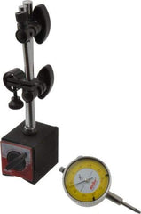 Value Collection - 0.001" Graduation, 0-100 Dial Reading, Indicator & Base Kit - C Holder, 0.001 Inch Graduation, Includes Dial Indicator, Magnetic Base - Exact Industrial Supply