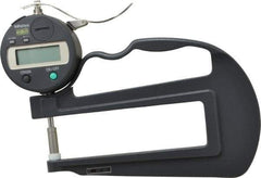 Mitutoyo - 0mm to 12mm Measurement, 0.01mm Resolution Electronic Thickness Gage - Accurate up to 0.001", 1.5 N Measuring Force - Exact Industrial Supply