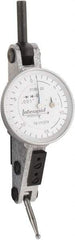 INTERAPID - 0.06 Inch Range, 0.001 Inch Dial Graduation, Horizontal Dial Test Indicator - 1.2 Inch White Dial, 0-15-0 Dial Reading - Exact Industrial Supply