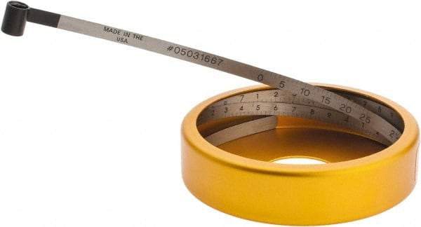 Made in USA - 0.001 Inch Graduation, 2 to 12 Inch Measurement, Spring Steel Diameter Tape Measure - 1/2 Inch Wide, 0.01 Inch Thick - Exact Industrial Supply
