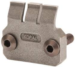 Mitee-Bite - 2-1/2mm Clamping Height, 880 Lb Clamping Pressure, Standard Height Single Stop Positioning Stop - 2-1/2mm Jaw Height, Spring Steel, Series Mitee-Bite Kopal Mini Clamps - Exact Industrial Supply