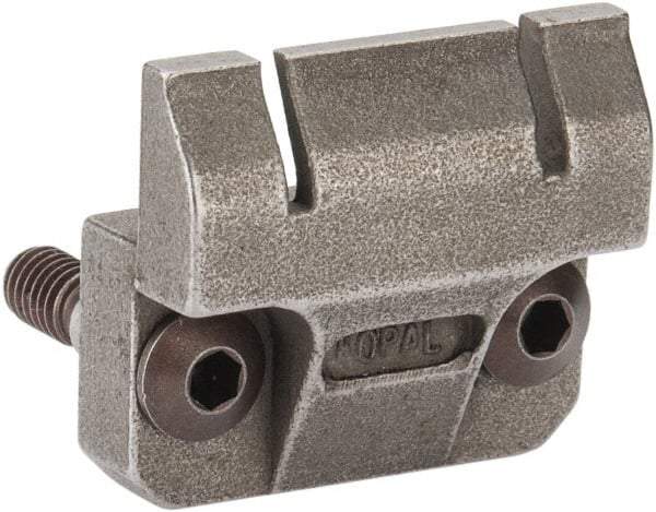 Mitee-Bite - 7-1/2mm Clamping Height, 880 Lb Clamping Pressure, Raised Height Double Stop Positioning Stop - 7-1/2mm Jaw Height, Spring Steel, Series Mitee-Bite Kopal Mini Clamps - Exact Industrial Supply